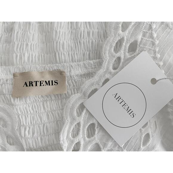 Artemis Women's Peplum Eyelet Top Feminine Flutter Sleeve Lightweight NWT Fairy - Picture 6 of 6